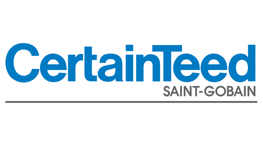CertainTeed Saint-Gobain logo with blue text and gray underscore.